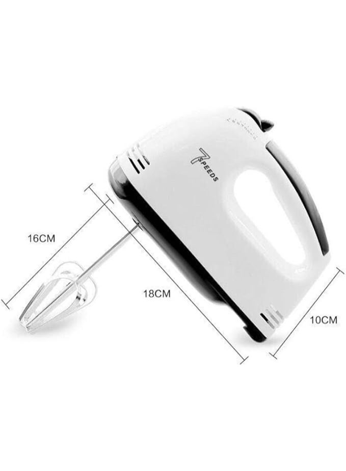 Electric Hand Mixer – 7 Speed Settings - Lightweight 300W Handheld Egg Beater with Extra-Long Beaters | Dough Hooks & Balloon Whisk – Ideal for Baking, Whipping, Mixing & Cake Making - Image 3